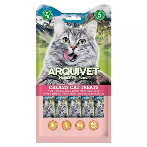 ⁨ARQUIVET Creamy snack with tuna and shrimp - treat for cats - 5x14 g⁩ at Wasserman.eu