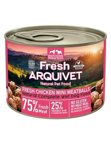 ⁨ARQUIVET Fresh Chicken Mini Meatballs - wet dog food - 200g⁩ at Wasserman.eu