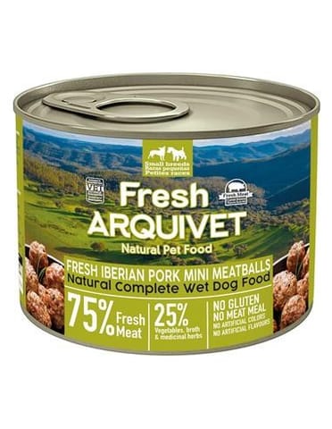 ⁨ARQUIVET Fresh Iberian Pork Mini Meatballs - wet dog food - 200g⁩ at Wasserman.eu