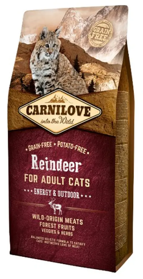 ⁨Carnilove Cat Reindeer Energy & Outdoor - renifer 6kg⁩ w sklepie Wasserman.eu