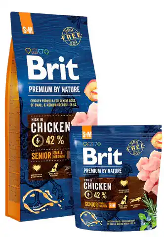 ⁨Brit Premium By Nature Senior S+M Small + Medium 1kg⁩ w sklepie Wasserman.eu