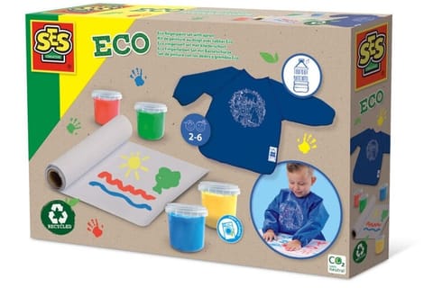 ⁨SES Creative Eco fingerpaint set with apron - 100% recycled⁩ at Wasserman.eu