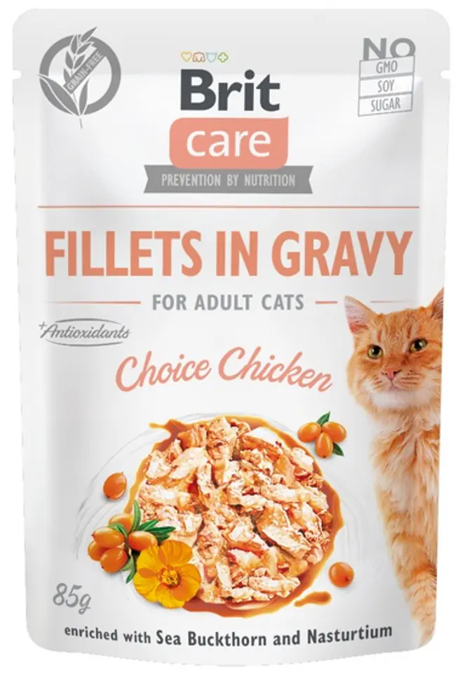 ⁨Brit Care Cat Fillets In Gravy Choice Chicken saszetka 85g⁩ w sklepie Wasserman.eu