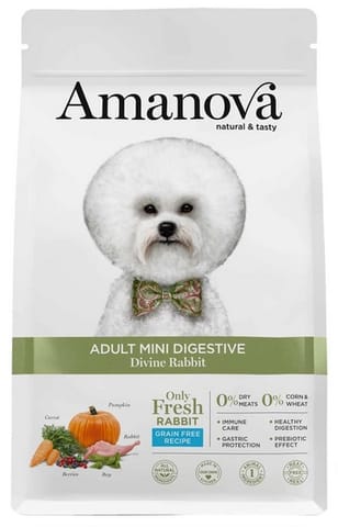 ⁨Amanova Dog Adult Mini Digestive Divine Rabbit - królik 2kg⁩ w sklepie Wasserman.eu