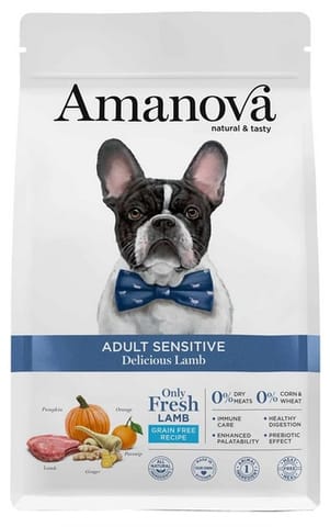 ⁨Amanova Dog Adult Sensitive Delicious Lamb - jagnięcina 10kg⁩ w sklepie Wasserman.eu