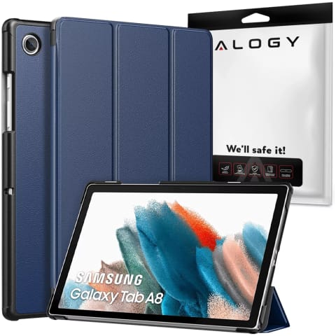 ⁨Etui Alogy Book Cover do Samsung Galaxy Tab A8 2021 SM-X200/SM-X205 Granatowy⁩ w sklepie Wasserman.eu