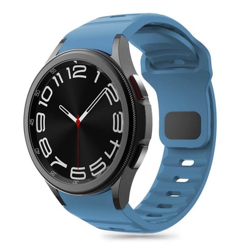 ⁨Pasek do SAMSUNG GALAXY WATCH 4 / 5 / 5 PRO / 6 / 7 / FE Tech-Protect Silicone Montego niebieskie⁩ w sklepie Wasserman.eu