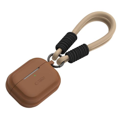 ⁨Etui do APPLE AIRPODS PRO 1 / 2 Tech-Protect Silicone Rope Chocolate brązowe⁩ w sklepie Wasserman.eu