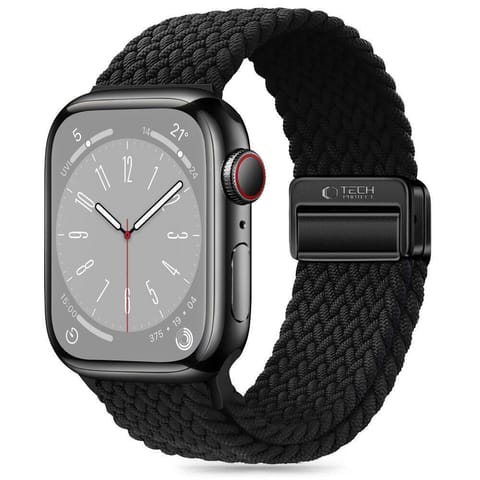 Pasek do APPLE WATCH 4 / 5 / 6 / 7 / 8 / 9 / SE / ULTRA 1 / 2 (42 / 44 / 45 / 49 MM) Tech-Protect Nylonmag czarne w sklepie Wasserman.eu