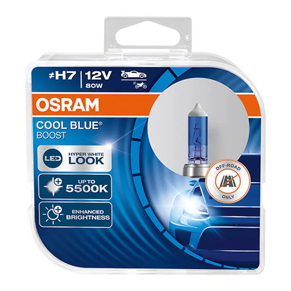 ⁨Żarówka halogenowa osram h7 12v 80w px26d cool blue boost 5500k/ 2 szt.⁩ w sklepie Wasserman.eu