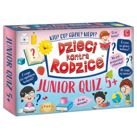 ⁨Gra Edukacyjna "Dzieci Kontra Rodzice. Junior Quiz 5+" Zagadki Obrazki⁩ w sklepie Wasserman.eu