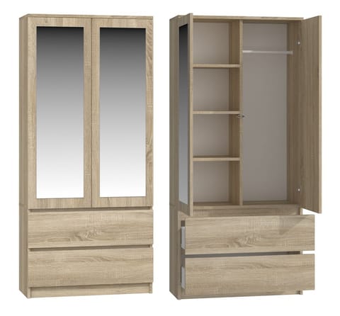 ⁨Topeshop SS-90 SON LUS KPL bedroom wardrobe/closet 5 shelves 2 door(s) Oak⁩ at Wasserman.eu