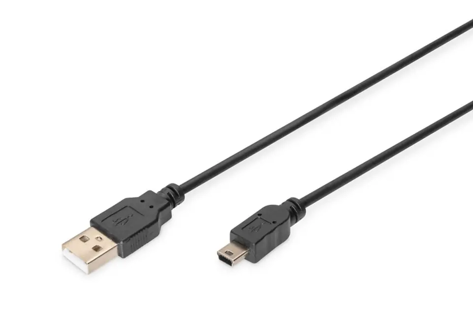 ⁨Kabel połączeniowy USB 2.0 HighSpeed "Canon" Typ USB A/miniUSB B (5pin) M/M czarny 1m⁩ w sklepie Wasserman.eu