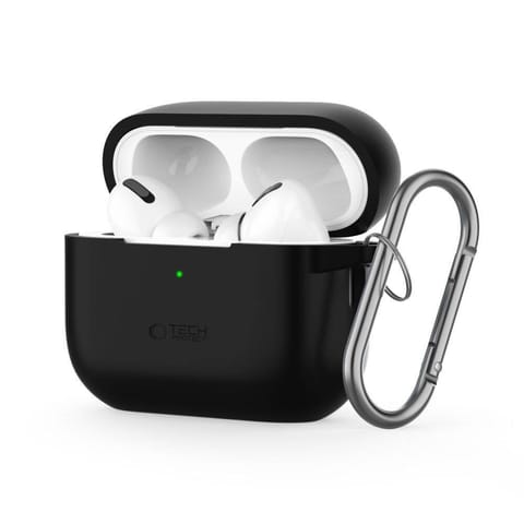 ⁨Etui do APPLE AIRPODS PRO 1 / 2 Tech-Protect Silicone Hook czarne⁩ w sklepie Wasserman.eu