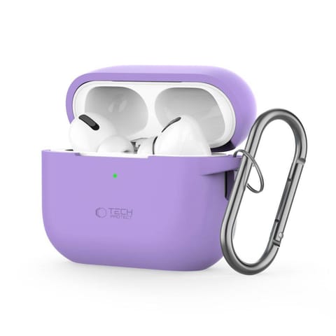 ⁨Etui do APPLE AIRPODS PRO 1 / 2 Tech-Protect Silicone Hook Lavender fioletowe⁩ w sklepie Wasserman.eu