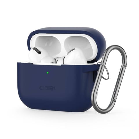 ⁨Etui do APPLE AIRPODS PRO 1 / 2 Tech-Protect Silicone Hook granatowe⁩ w sklepie Wasserman.eu