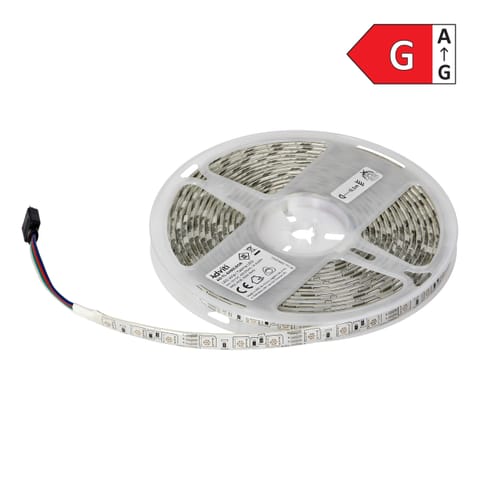 ⁨Taśma LED 12V, 5050, 60L/m, 210lm/m, 14,4W/m, IP63, RGB, 5m⁩ w sklepie Wasserman.eu