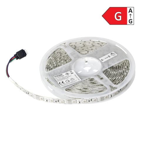 ⁨Taśma LED 12V, 5050, 60L/m, 210lm/m, 14,4W/m, IP63, RGB, 5m⁩ w sklepie Wasserman.eu