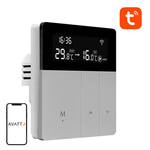 ⁨Inteligentny termostat boilera CWU Avatto WT50 3A Wi-Fi TUYA⁩ w sklepie Wasserman.eu