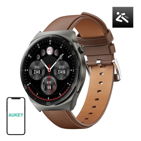 ⁨Smartwatch 2 ultra Aukey SW-2U  (skórzany brązowy)⁩ w sklepie Wasserman.eu