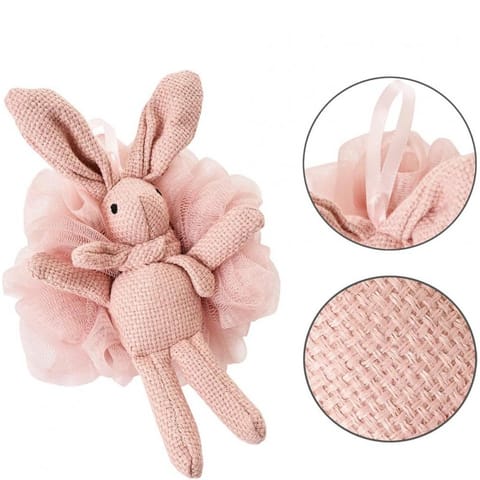 ⁨Szczotka gąbka do mycia ciała BUNNY na mokro XL 15cm falbanki GB10R⁩ w sklepie Wasserman.eu