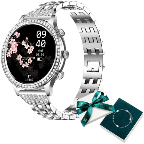 ⁨Manta Diamond Lusso women's smartwatch in silver + YES bracelet⁩ at Wasserman.eu