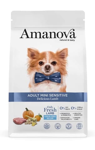 ⁨AMANOVA Adult Mini Sensitive Delicious Lamb - dry dog food - 2kg⁩ at Wasserman.eu