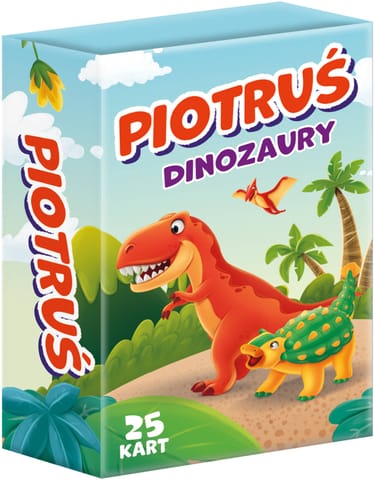 ⁨Klasyczna Gra "Piotruś - Dinozaury Mini" Karty Kolorowe Ilustracje Zestaw⁩ w sklepie Wasserman.eu