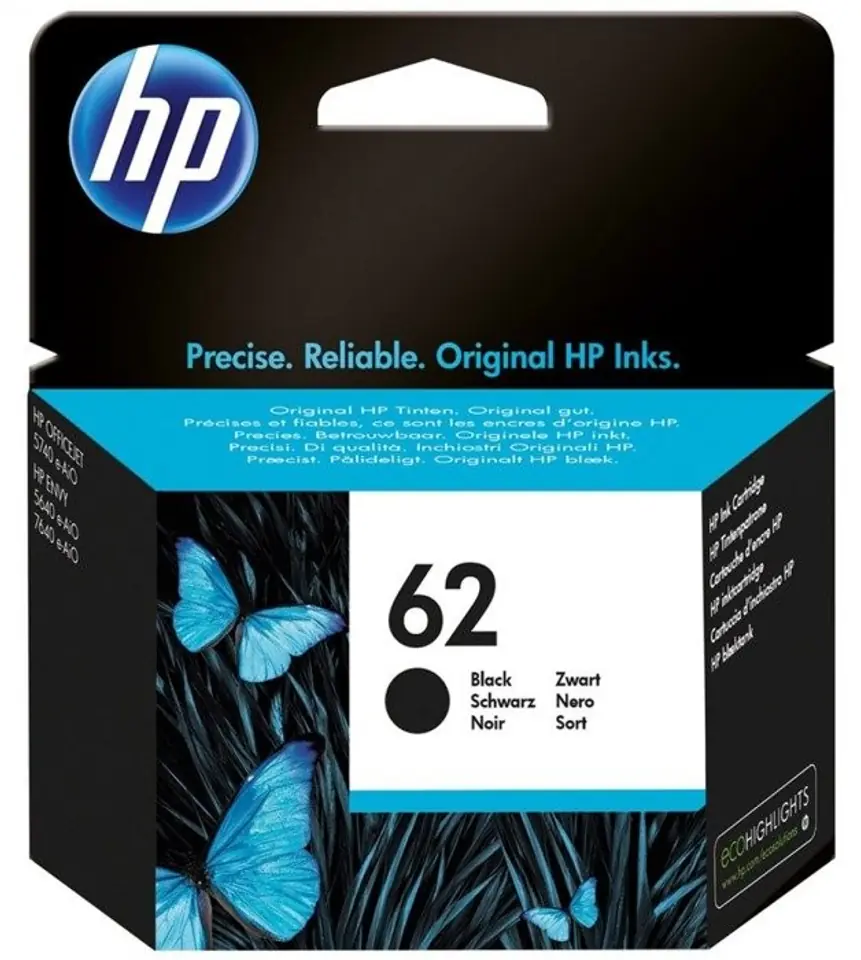 ⁨Tusz HP 62 C2P04AE czarny oryginalny⁩ w sklepie Wasserman.eu