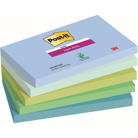 ⁨Karteczki Post-it Super Sticky 76x127mm (655-5SS-OAS) (5x90)⁩ w sklepie Wasserman.eu