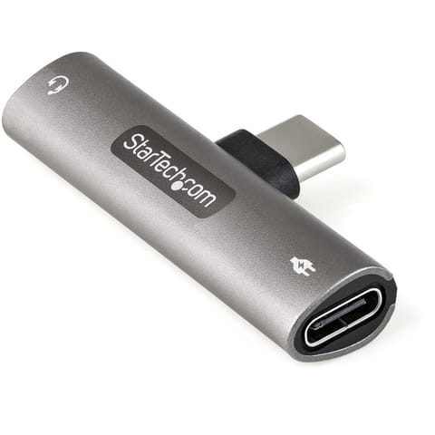 ⁨StarTech.com USB C Audio & Charge Adapter - USB-C Audio Adapter w/ 3.5mm TRRS Headphone/Headset Jack and 60W USB Type-C Power Delivery Pass-through Charger - For USB-C Phone/Tablet/Laptop⁩ at Wasserman.eu