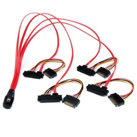 ⁨StarTech.com 50cm Internal Serial Attached SCSI Mini SAS Cable - SFF8087 to 4x SFF8482⁩ at Wasserman.eu