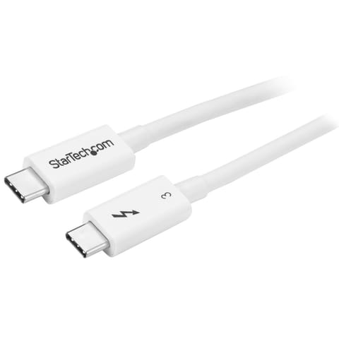 ⁨StarTech.com TBLT34MM50CW kabel Thunderbolt 0,5 m 40 Gbit/s Biały⁩ w sklepie Wasserman.eu