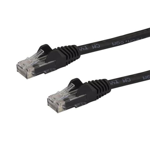 ⁨StarTech.com 15m CAT6 Ethernet Cable - Black CAT 6 Gigabit Ethernet Wire -650MHz 100W PoE RJ45 UTP Network/Patch Cord Snagless w/Strain Relief Fluke Tested/Wiring is UL Certified/TIA⁩ at Wasserman.eu