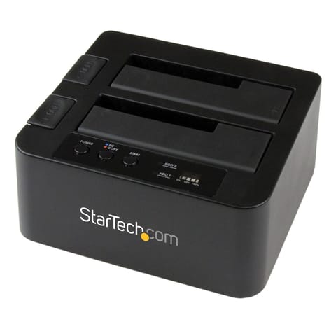 ⁨StarTech.com Dual Bay Hard Drive Duplicator, Standalone USB 3.0 (5 Gbps) / eSATA to 2.5/3.5" SATA III HDD/SSD Cloner/Copier, Hard Drive Docking Station, Hard Disk Cloner⁩ at Wasserman.eu