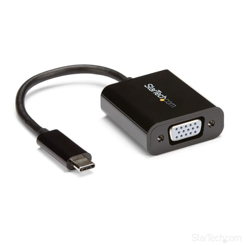 ⁨StarTech.com USB-C to VGA Adapter - Black - 1080p - Video Converter For Your MacBook Pro - USB C to VGA Display Dongle - Upgraded Version is CDP2VGAEC⁩ at Wasserman.eu