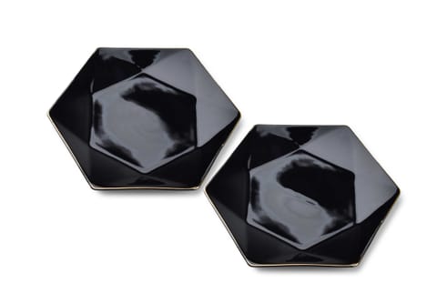 ⁨RALPH BLACK Kpl.2 dessert plates 24,5cm x 21cm x h2cm⁩ at Wasserman.eu