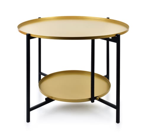⁨LUCAS BLACK&GOLD Two-level coffee table 60.5xh45cm⁩ at Wasserman.eu