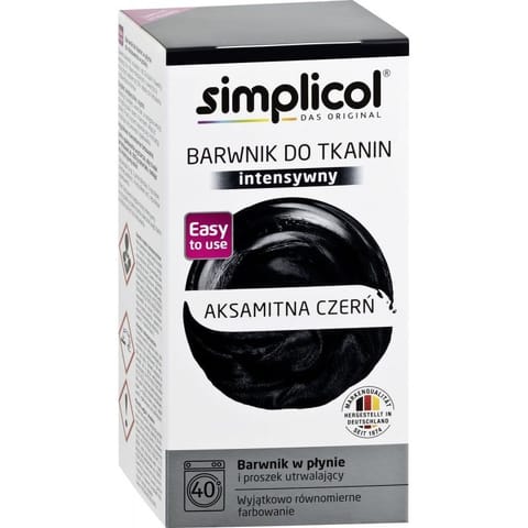 ⁨SIMPLICOL Barwnik do tkanin INTENSIV AKSAMITNA CZERŃ 560g⁩ w sklepie Wasserman.eu