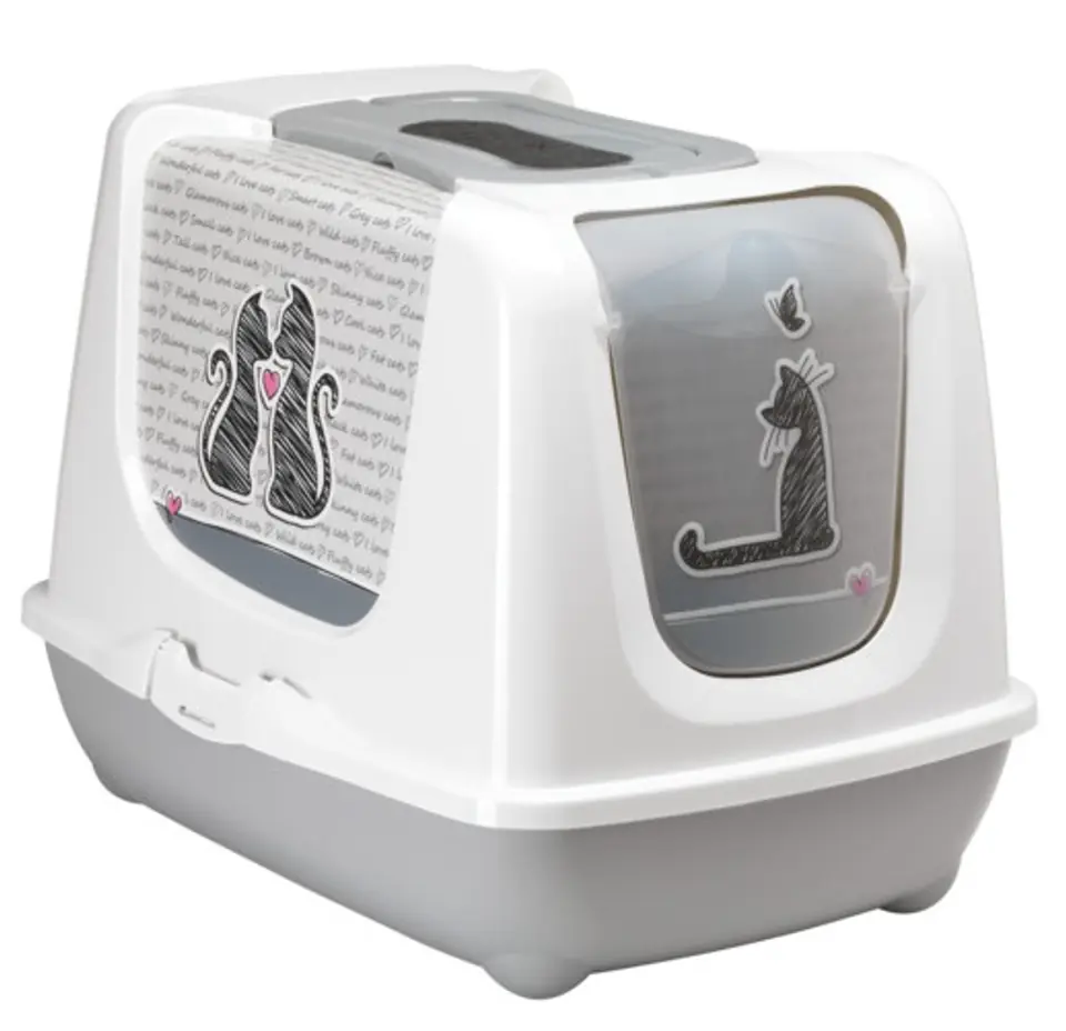 ⁨YARRO Toilet Trends with filter and spatula for cat - Cat in love, 39,5x50x37,5cm [Y3446-1072]⁩ at Wasserman.eu