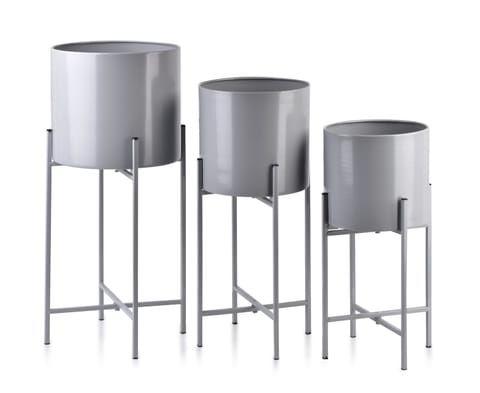 ⁨Swen Grey flowerbeds with casing 3 pieces⁩ at Wasserman.eu