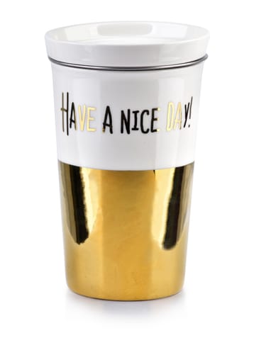 ⁨GOLD CHIC Mug with lid 410ml + infuser⁩ at Wasserman.eu