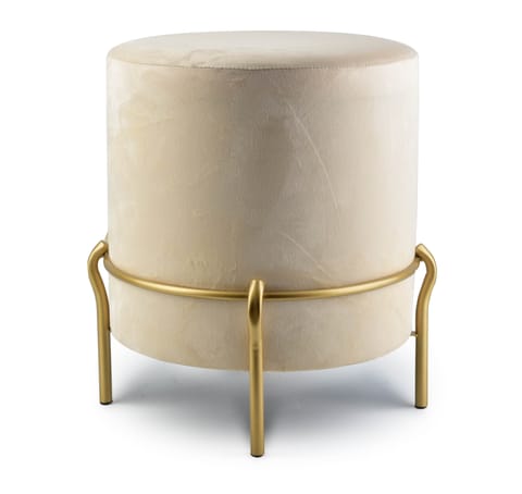 ⁨LILY Beige pouf h46x42cm⁩ at Wasserman.eu