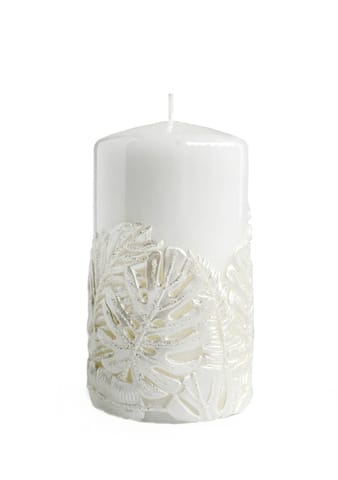 ⁨Candle MONSTERA NEW roller small 8x13cm paraffin white⁩ at Wasserman.eu