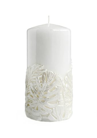 ⁨MONSTERA NEW candle medium roller 8x16cm paraffin white⁩ at Wasserman.eu