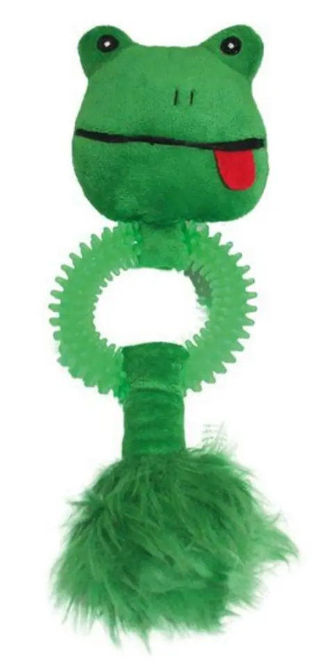 ⁨YARRO Plush dog toy Frog with rubber wheel, squeaking, 27cm [Y0029]⁩ at Wasserman.eu