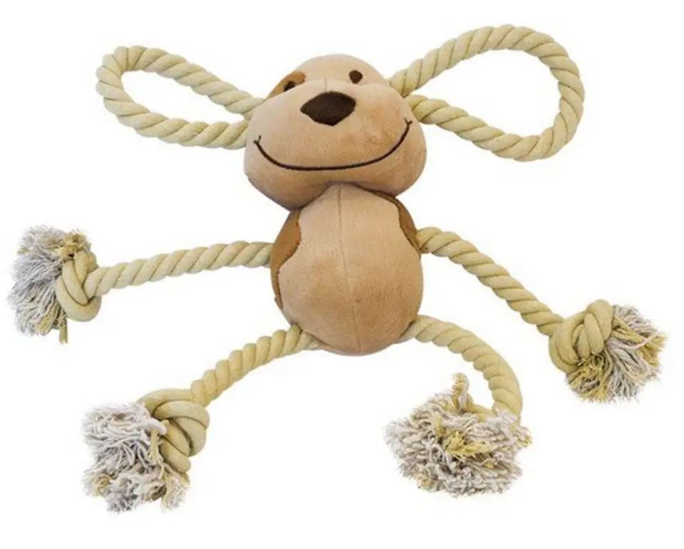 ⁨YARRO Plush toy for dog - Cheerful Dog with rope, 40cm squeaking [Y0036]⁩ at Wasserman.eu