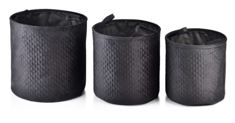 ⁨SARA BLACK SET 3 BASKETS L38xh38cm, M34xh34cm, S30xh30cm⁩ at Wasserman.eu