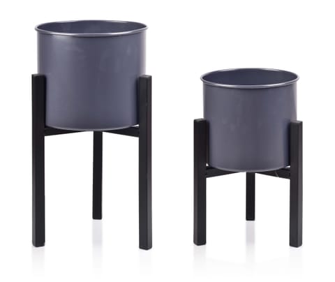 ⁨SWEN Set of 2 casings on stand L:di.24xH45 M:wed21xH34cm⁩ at Wasserman.eu