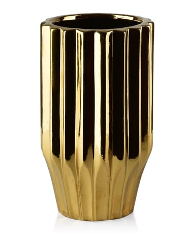 ⁨YVONNE GOLD VASE 14xh24,5cm⁩ at Wasserman.eu